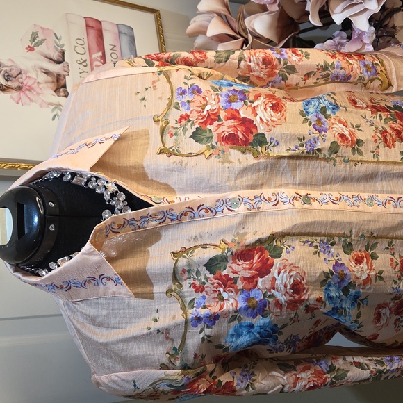 Nwt Xl & Large Joie Floral Button Down Shirt - Pink and Blue - Picture 4 of 17